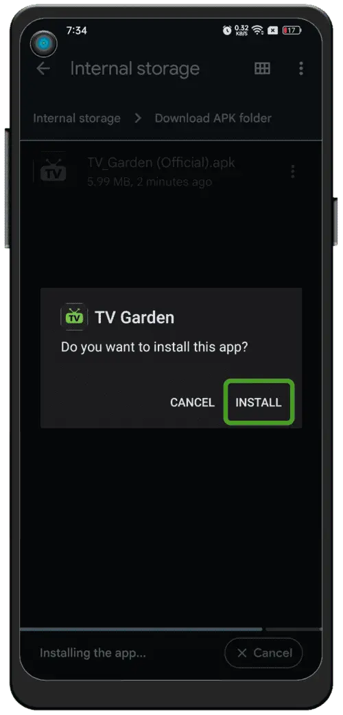 Instalar e abrir o Live TV